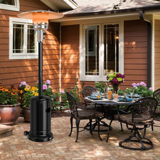 Costway 50,000 Black BTU Stainless Steel Propane Patio Heater with Trip Over Protection