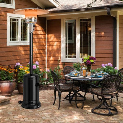 Costway 50,000 Black BTU Stainless Steel Propane Patio Heater with Trip Over Protection