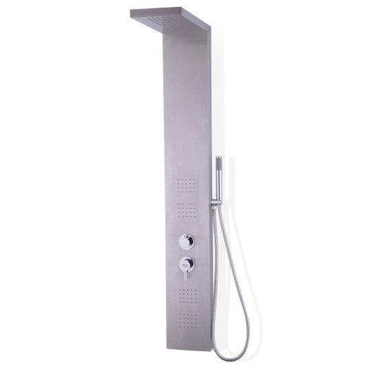 Costway 55" Brushed Stainless Steel Shower Panel Rainfall Waterfall