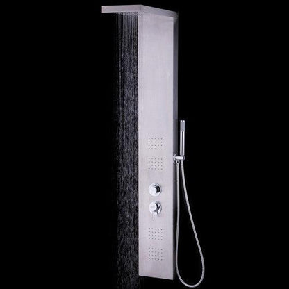 Costway 55" Brushed Stainless Steel Shower Panel Rainfall Waterfall