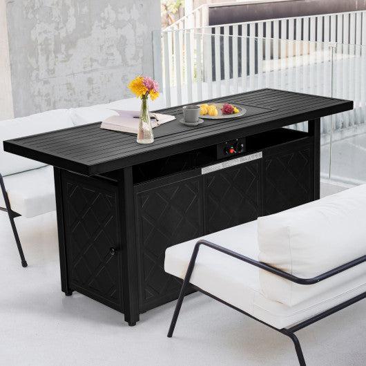 Costway 57" 50,000 BTU Rectangular Propane Outdoor Fire Pit Table - Black