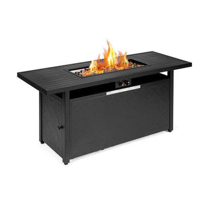 Costway 57" 50,000 BTU Rectangular Propane Outdoor Fire Pit Table - Black