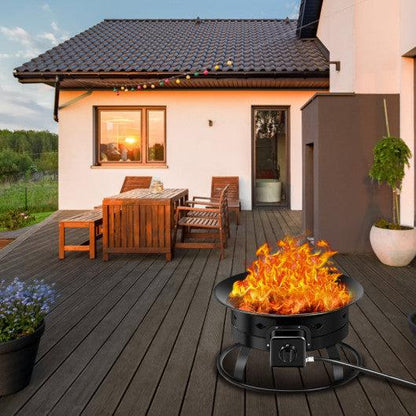 Costway 58,000 BTU Firebowl Outdoor Portable Propane Gas Fire Pit with Cover and Carry Kit