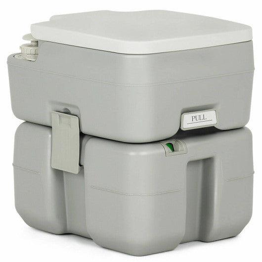 Costway 5.3 Gallon Portable Travel Toilet with Piston Pump Flush