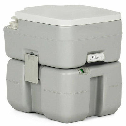 Costway 5.3 Gallon Portable Travel Toilet with Piston Pump Flush