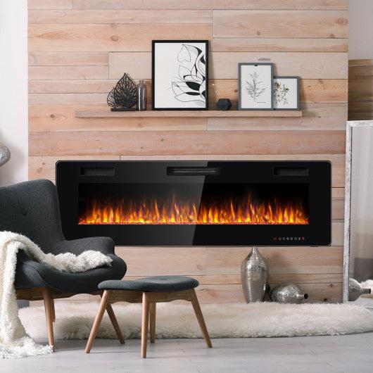 Costway 60" Ultra Thin Electric Fireplace with 2 Heat Settings