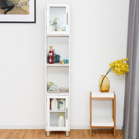 Costway 71 Inch Height Wooden Organizer Bathroom Tall Tower Storage Cabinet Unit