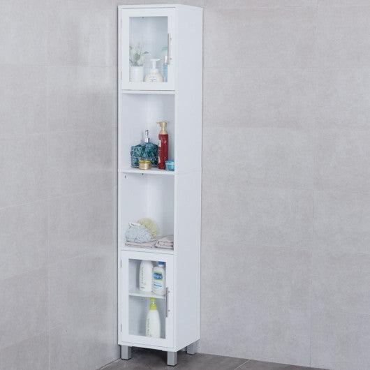 Costway 71 Inch Height Wooden Organizer Bathroom Tall Tower Storage Cabinet Unit
