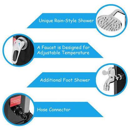 Costway 7.2 Feet Adjustable Outdoor Solar Heating Shower Head