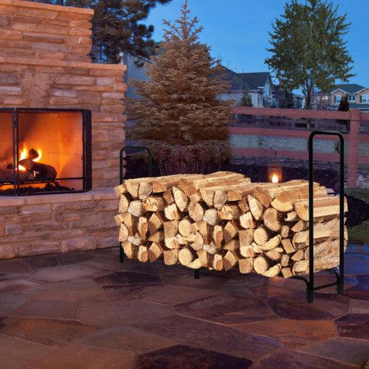Costway 8' Outdoor Steel Firewood Log Rack