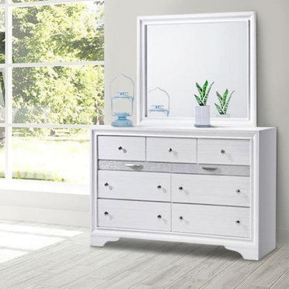 Costway 9 Drawers Modern Storage Cabinet Dresser Mirror Set