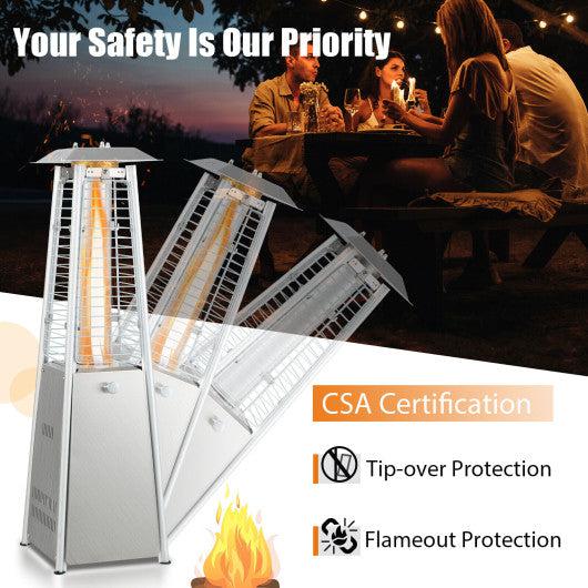 Costway 9,500 BTU Portable Stainless Steel Tabletop Patio Heater with Glass Tube