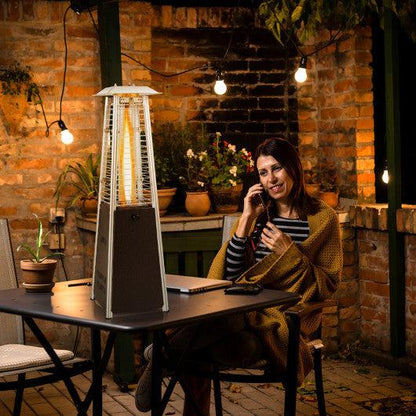 Costway 9,500 BTU Portable Steel Tabletop Patio Heater with Glass Tube