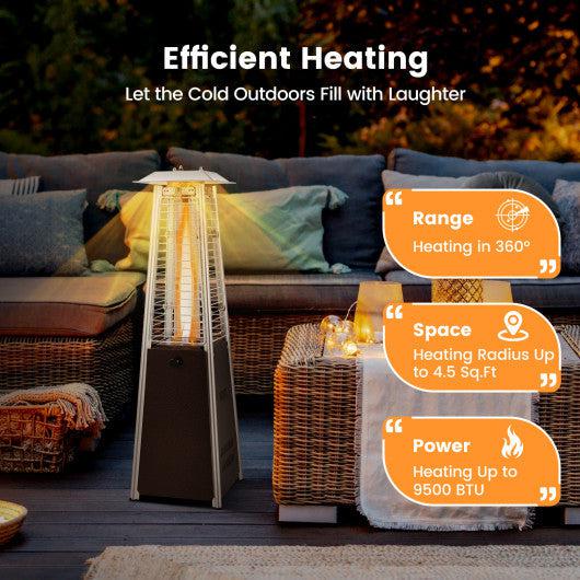 Costway 9,500 BTU Portable Steel Tabletop Patio Heater with Glass Tube