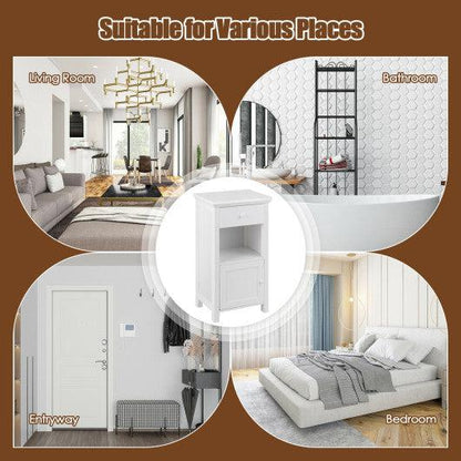 Costway Bathroom Floor Storage Drawer Cabinet Cupboard with Door