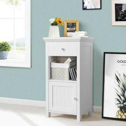 Costway Bathroom Floor Storage Drawer Cabinet Cupboard with Door