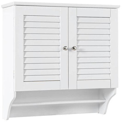 Costway Bathroom Medicine Cabinet with Height Adjustable Shelf and Towels Bar