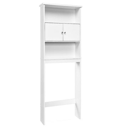 Costway Bathroom Wood Organizer Shelf Storage Rack with Cabinet