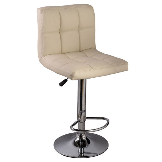 Costway Black Bar Stool PU Leather Barstools Chairs Adjustable Counter Swivel Pub Style New