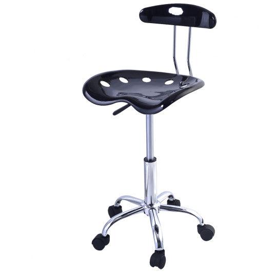 Costway Black New ABS Tractor Seat Adjustable Bar Stools Swivel Chrome Kitchen Breakfast