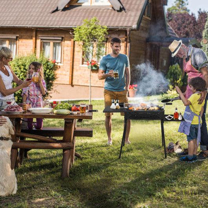 Costway Black Portable Charcoal Grill with Electric Roasting Fork
