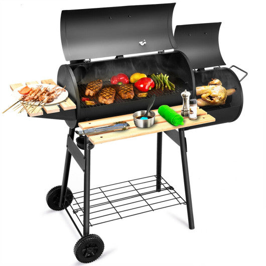 Costway Charcoal Barbecue Patio Backyard Grill with Offset Smoker
