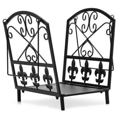 Costway Decorative Firewood Rack with Handles and Raised Legs