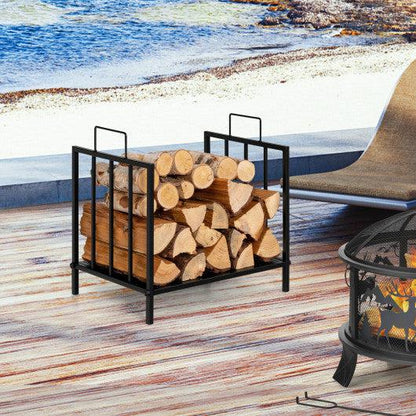 Costway Decorative Steel Firewood Log Holder with Handle