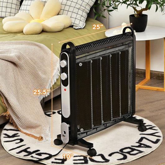 Costway Electric Mica Space Portable Heater with Adjustable Thermostat - Black