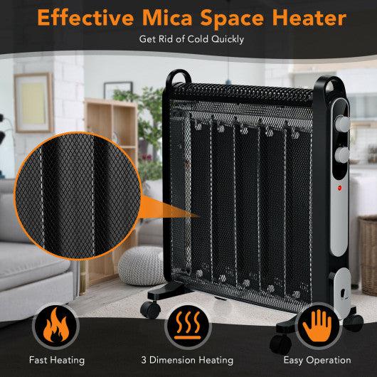 Costway Electric Mica Space Portable Heater with Adjustable Thermostat - Black