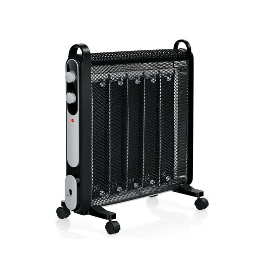 Costway Electric Mica Space Portable Heater with Adjustable Thermostat - Black