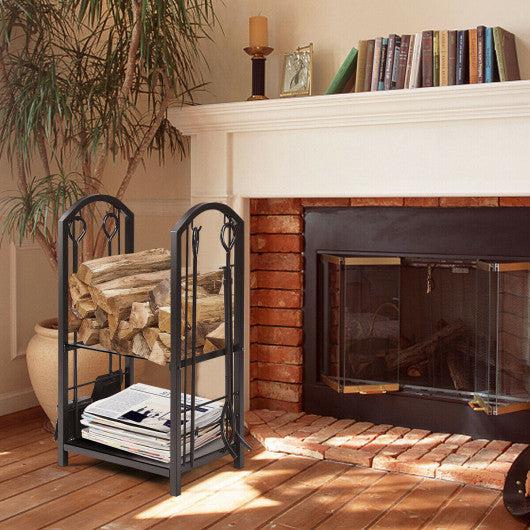 Fireplace log discount racks wrought iron