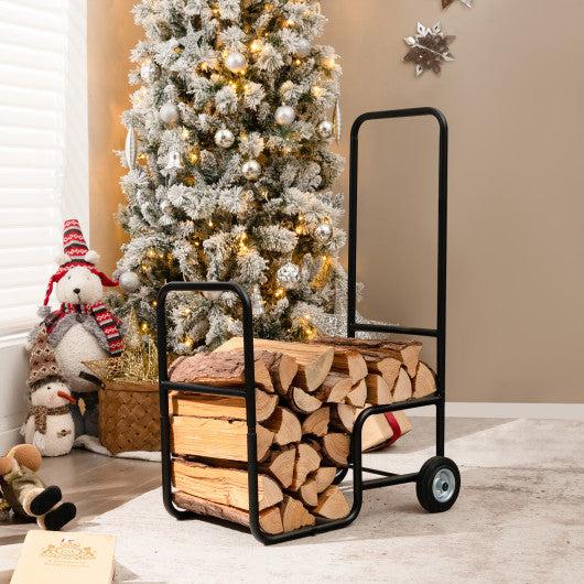 Costway Firewood Log Cart Carrier with Anti-Slip and Wear-Resistant Wheels