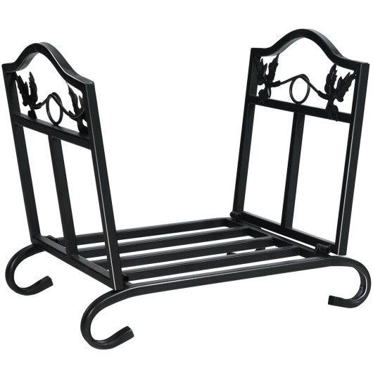 Costway Foldable Firewood Log Rack Steel Wood Storage Holder