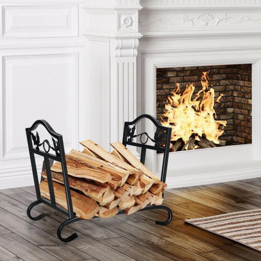 Costway Foldable Firewood Log Rack Steel Wood Storage Holder