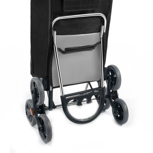 Costway Gray Folding Stair Climbing Shopping Cart with Removable Bag and Handle