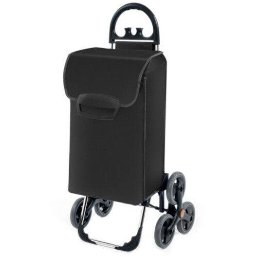 Costway Gray Folding Stair Climbing Shopping Cart with Removable Bag and Handle