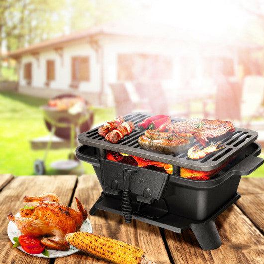 Costway Heavy Duty Cast Iron Tabletop BBQ Grill Stove for Camping Picnic