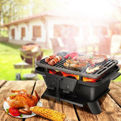 Costway Heavy Duty Cast Iron Tabletop BBQ Grill Stove for Camping