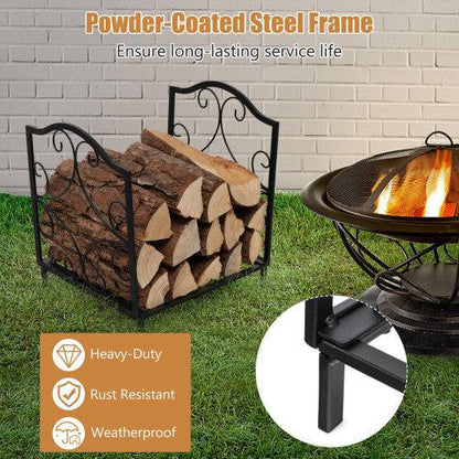 Costway Heavy-Duty Steel Firewood Log Rack