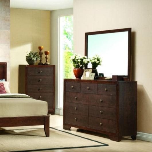 Costway Home Luxury 9 Drawers Storage Dresser Mirror Cabinet Set