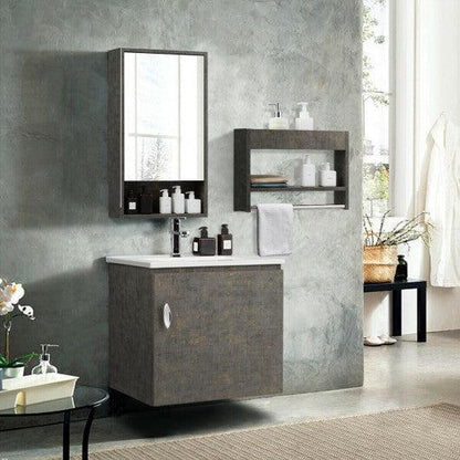 Costway Modern Wall-mounted Bathroom Vanity Sink Set