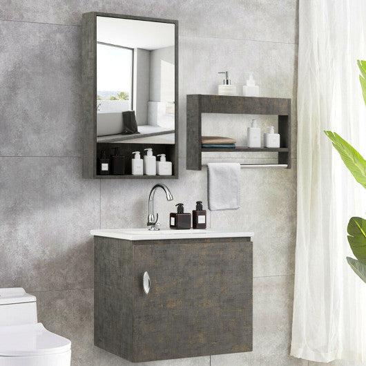 Costway Modern Wall-mounted Bathroom Vanity Sink Set