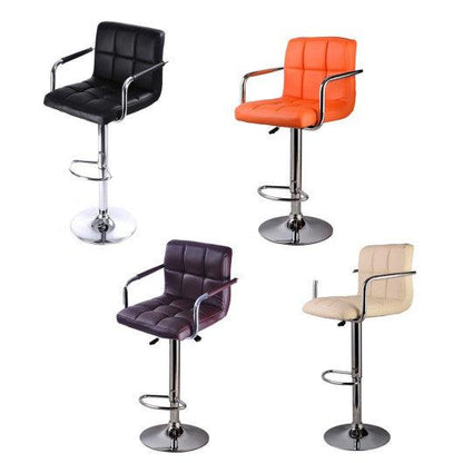 Costway Off White Swivel Bar Stool PU Leather Modern Adjustable Hydraulic Barstool w/ Arm New