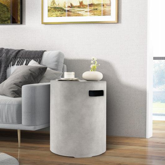 Costway Outdoor Weather Resistant Tank Hideaway Table Fits Standard 20 LBS Propane Gas Tank for Fire Pits