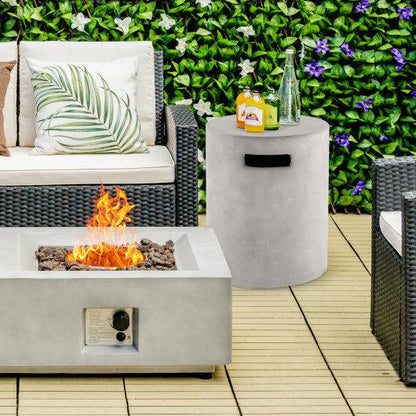 Costway Outdoor Weather Resistant Tank Hideaway Table Fits Standard 20 LBS Propane Gas Tank for Fire Pits