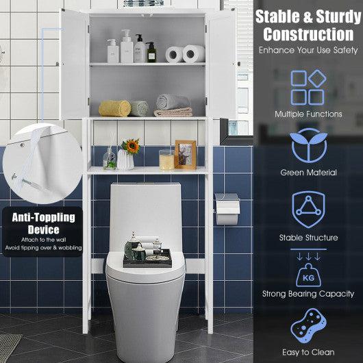 Costway Over The Toilet Bathroom Storage Space Saver with Shelf