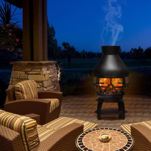 Costway Patio Wood Burning Chimneys Fireplace