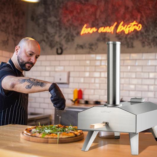 Costway Portable Stainless Steel Outdoor Pizza Oven with 12" Pizza Stone