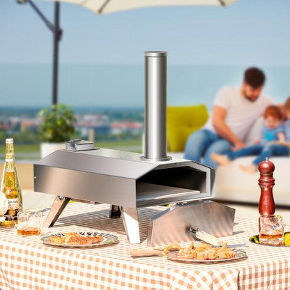Costway Portable Stainless Steel Outdoor Pizza Oven with 12" Pizza Stone